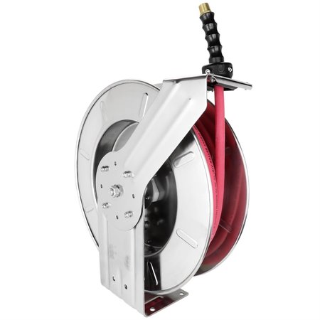 MILTON INDUSTRIES Stainless Steel Hose Reel w 12 dia x 50' of EPDM hose w 12 fittings MIL2756-5012SS